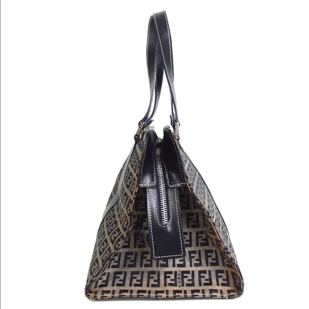 Auth FENDI Zuccino Canvas Handbag - Picture 3 of 7